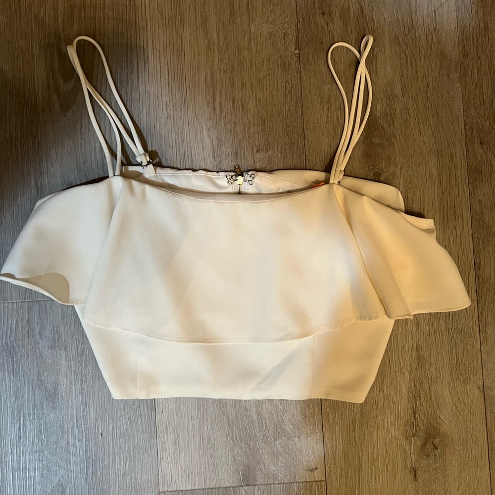 Lotus off white dressy crop top size Large